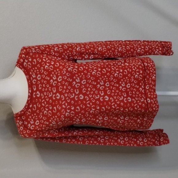 LOFT sweater medium animal print reddish orange white lightweight sweater LOFT - Picture 1 of 10